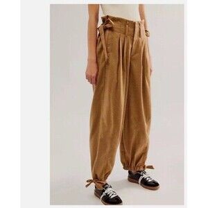Free People Women’s Every Day's A Dream Tie Pants Bronze Combo Size S NWOT